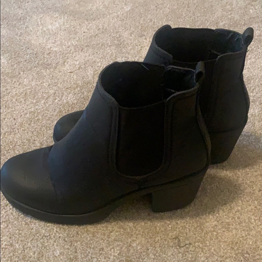 Black Leather Booties (Boohoo)
